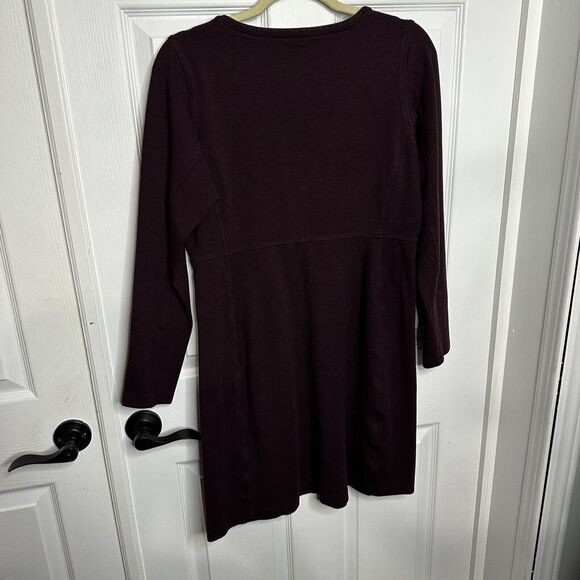 Duluth Trading Ponte Knit Long Sleeve Dress Size Medium Purple - Picture 7 of 9